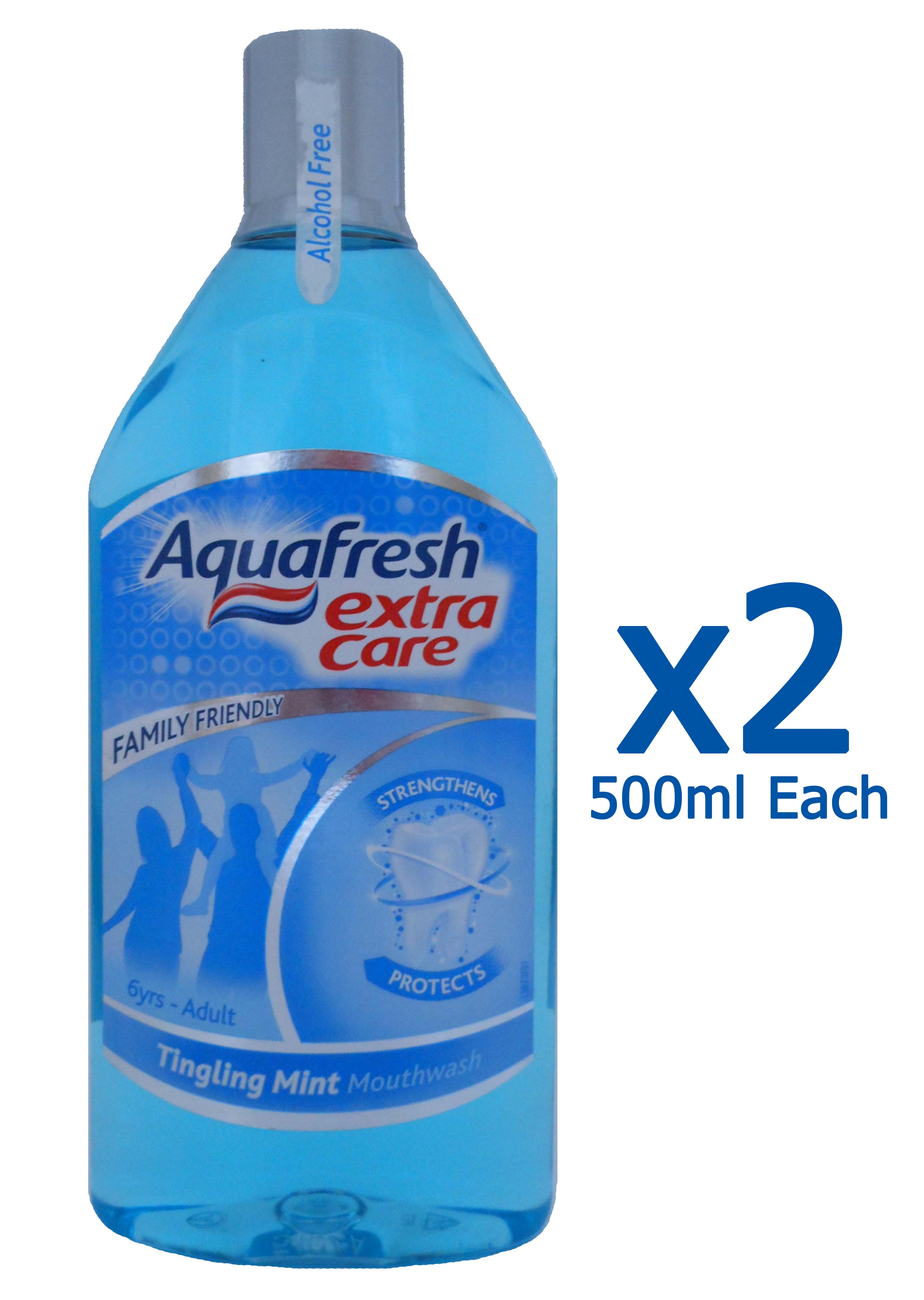 Aquafresh Extra Care Fresh Daily Mouthwash Tingling Mint New Big 500ml ...