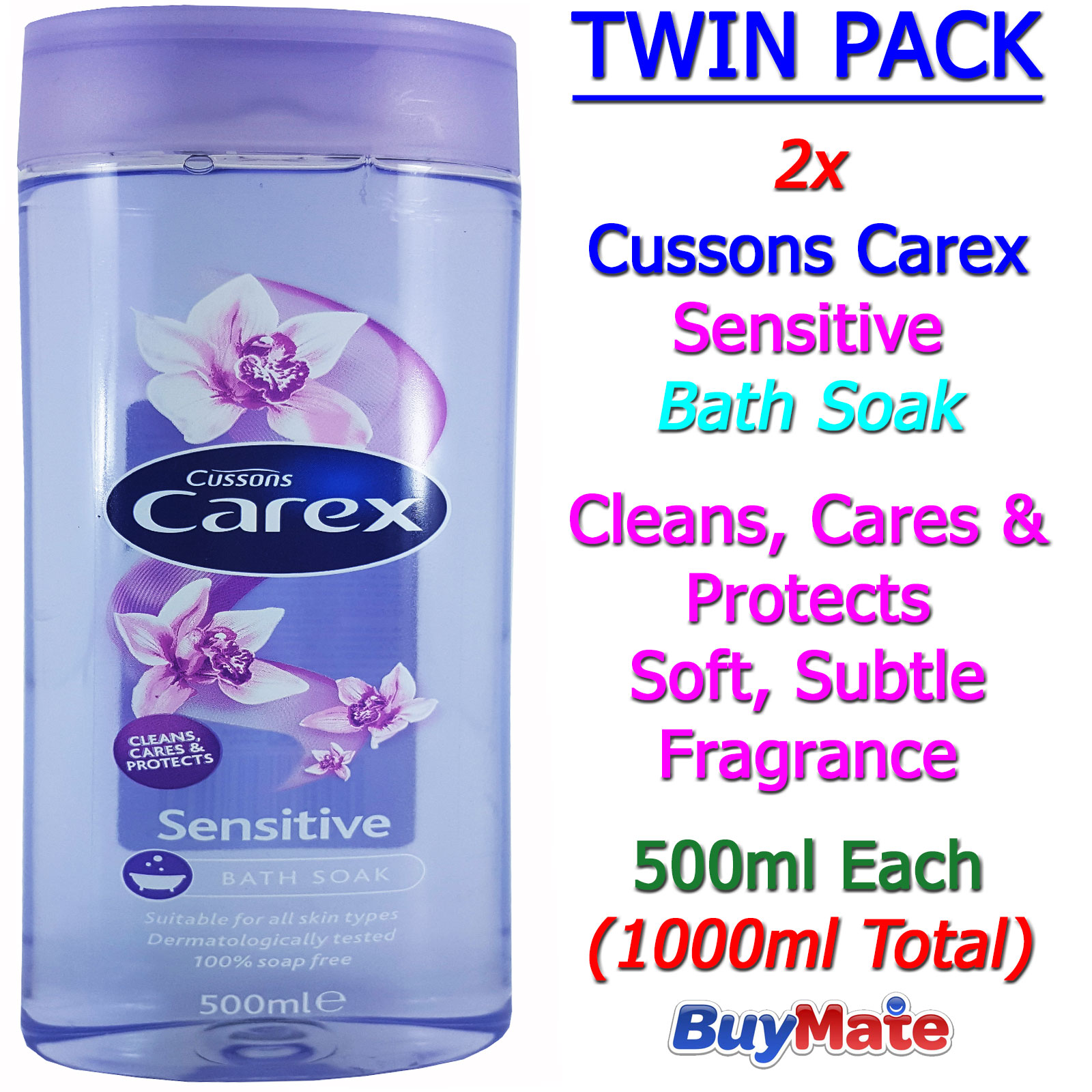 Cussons Carex Sensitive Bath Soak Body Wash TWIN PACK 500ml Each eBay