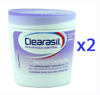 exfoliating clearasil clearing blackhead pads twin control pack face acne spots upgrade options