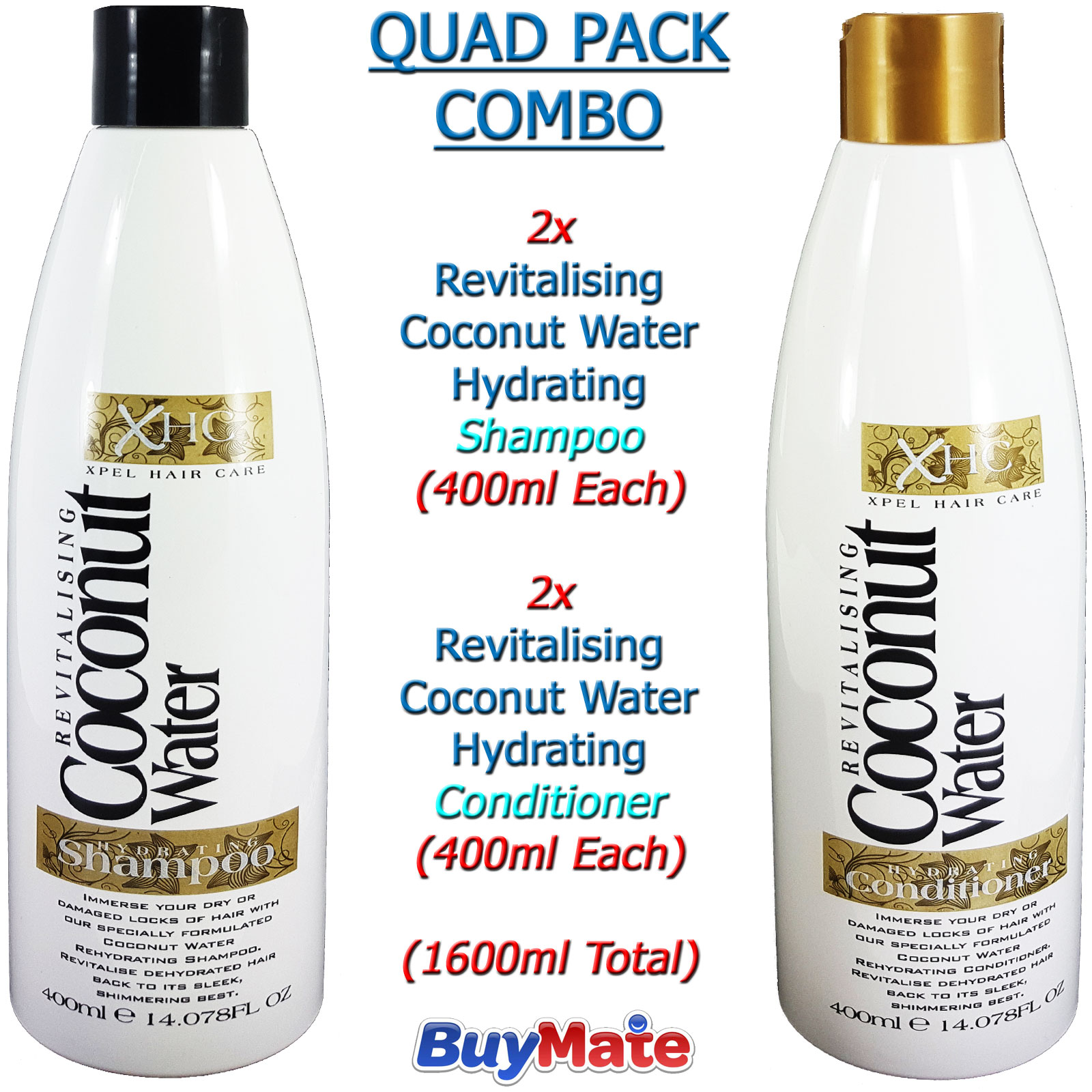 XHC Revitalising Coconut Water Hydrating Hair Shampoo & Conditioner