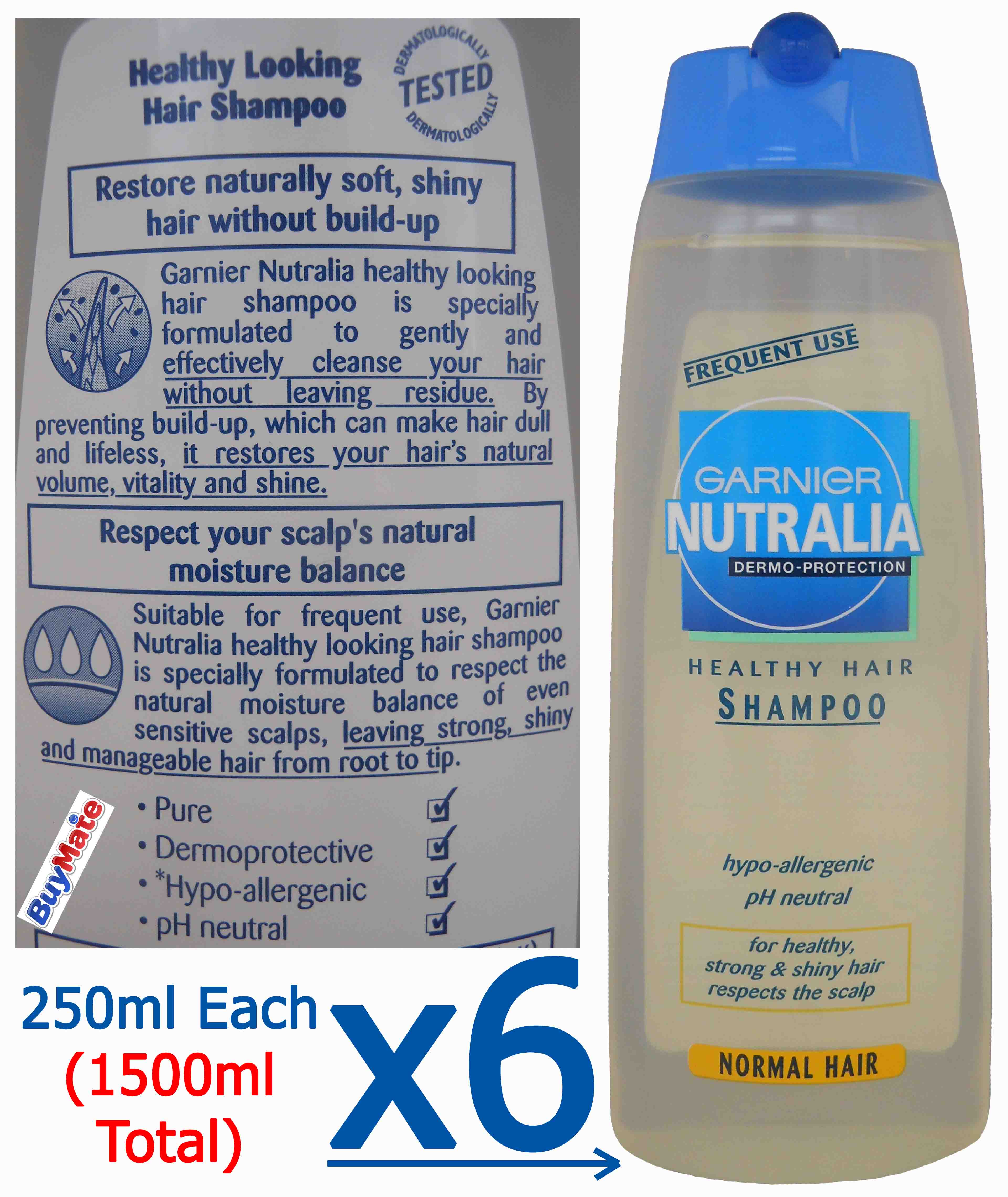 Garnier Nutralia DermoProtection Healthy Hair Shampoo For Normal Hair NEW 6 PK eBay