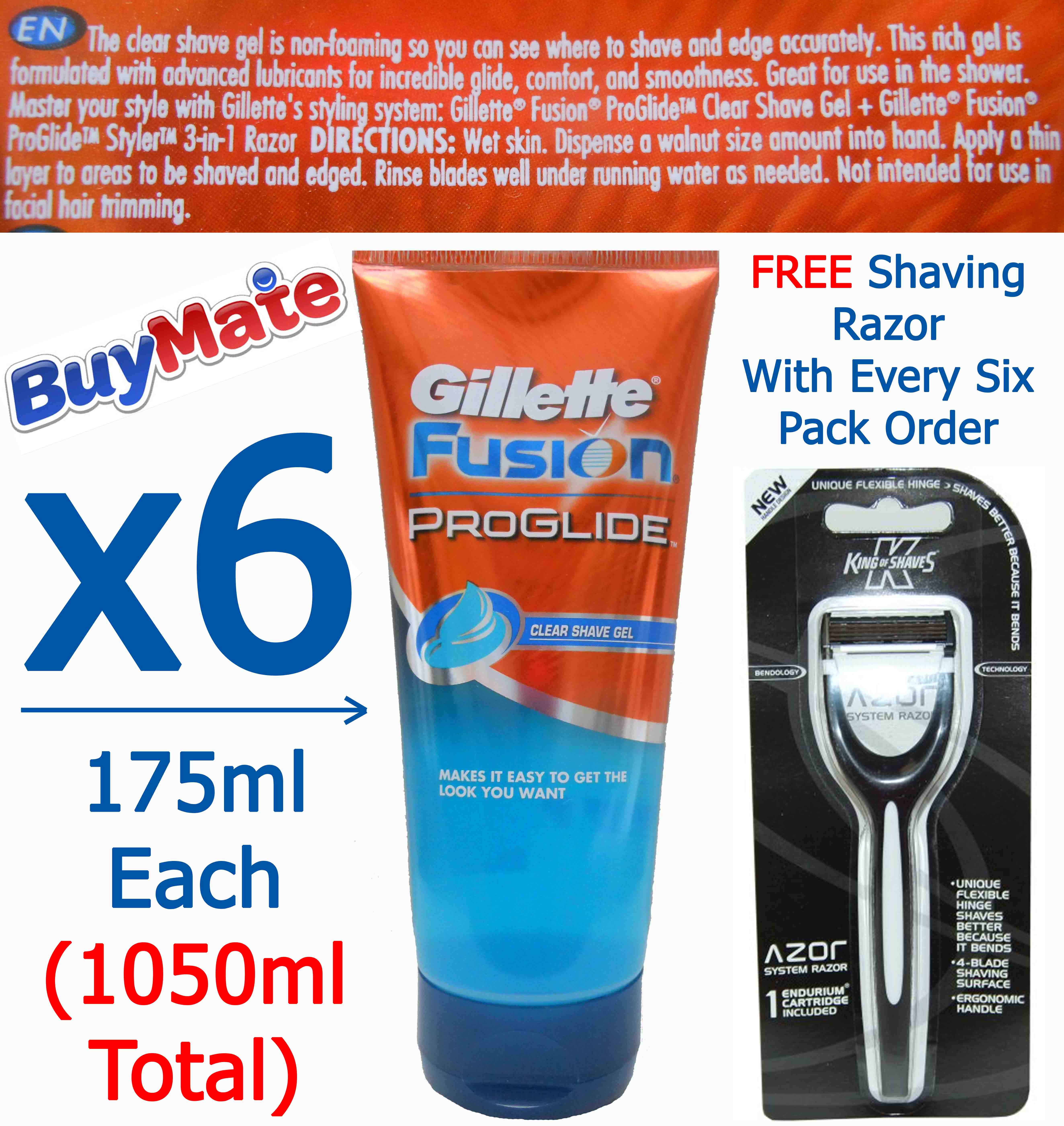 Gillette Fusion Proglide New Clear Shave / Shaving Gel NonFoaming