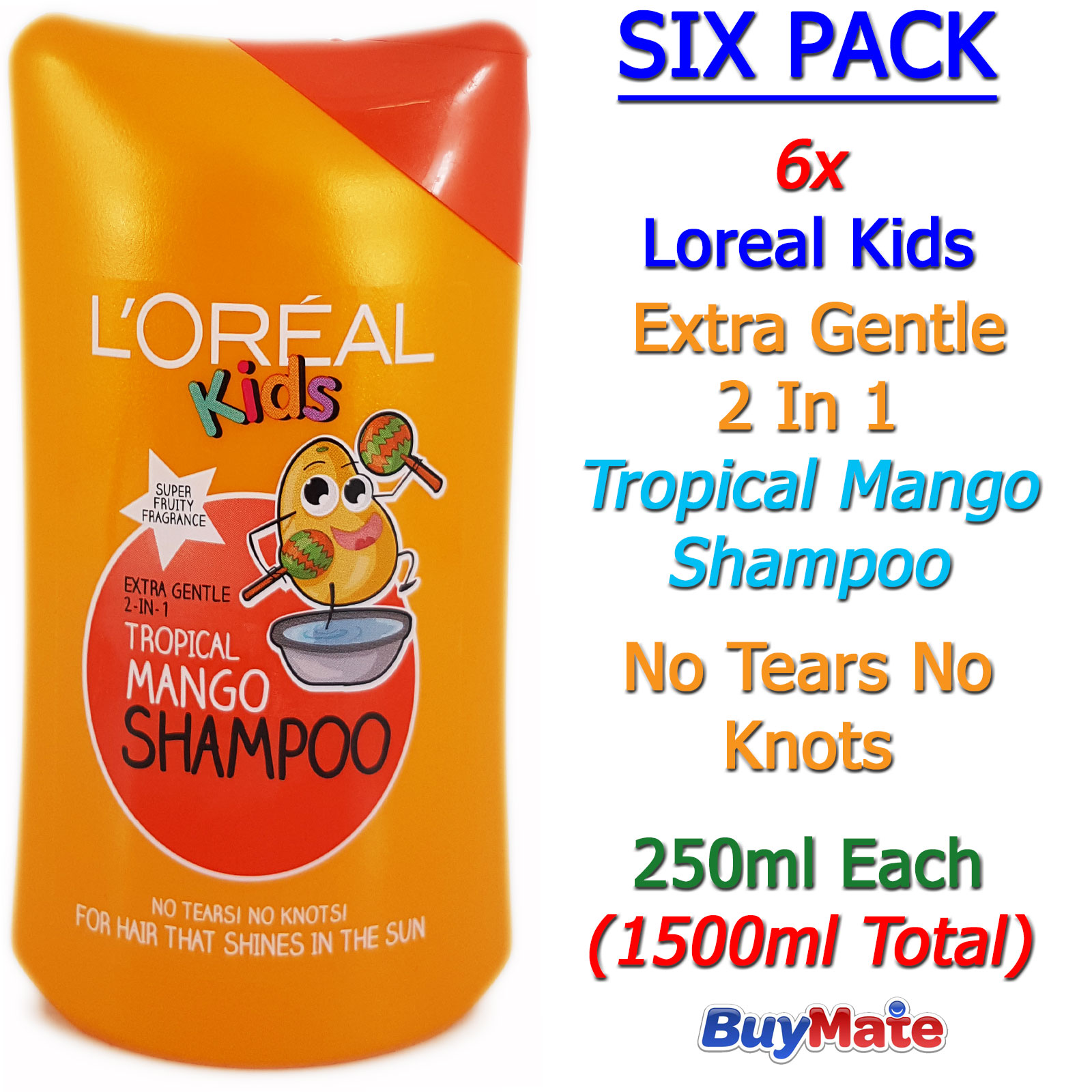 Loreal Kids Childrens Topical Mango Shampoo Extra Gentle Shine No Tears