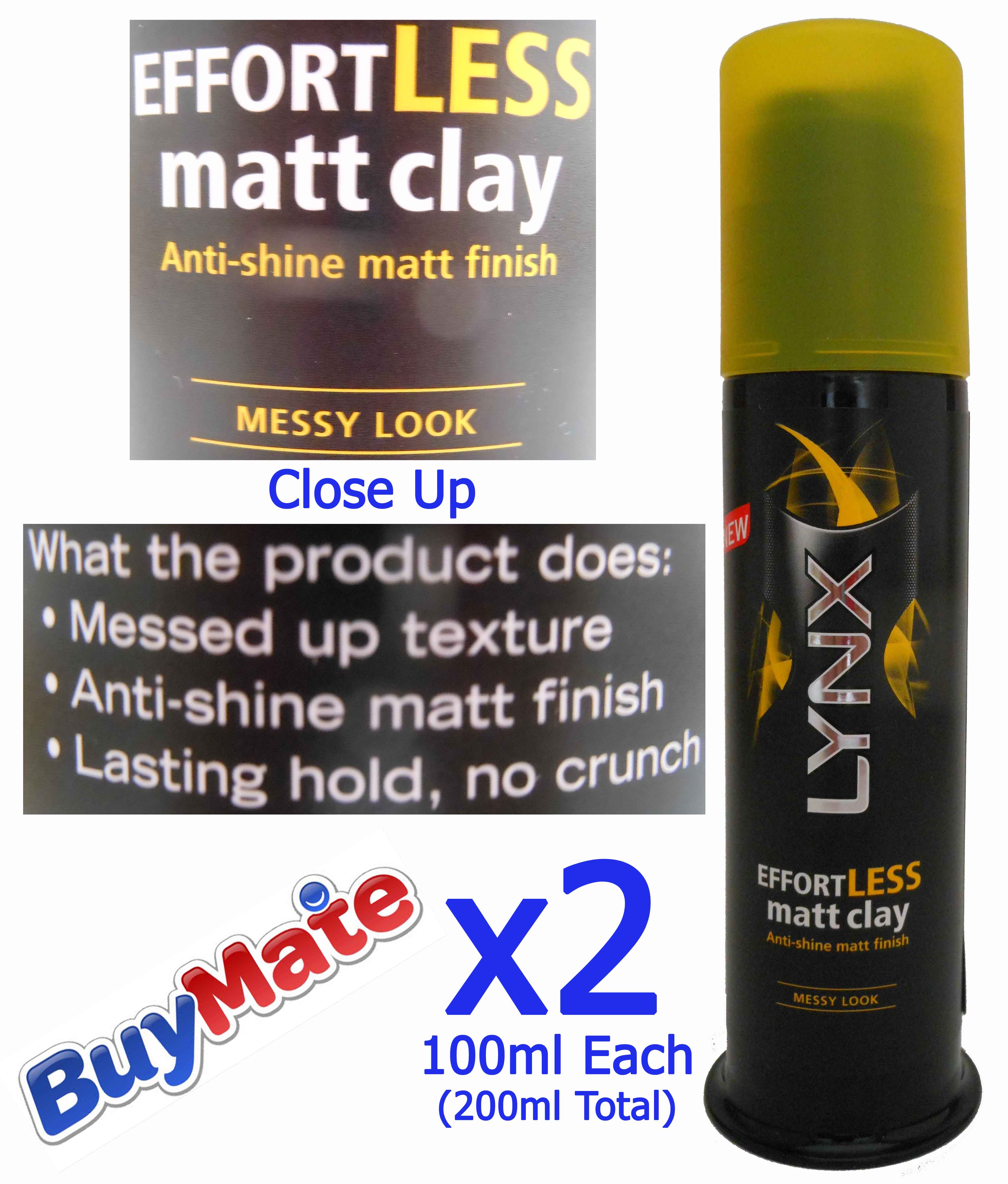 Lynx New Effort Less Matt Clay Messy Look Anti Shine Hair Styling Gel