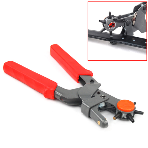 Revolving Leather Belt Hole Punch Puncher Plier 6 Size Heavy Duty Cut