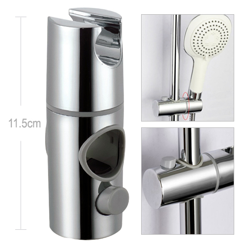 Replacement 25mm ABS Chrome Shower Rail Head Slider Holder Adjustable