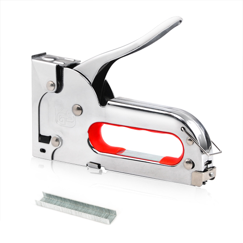 HEAVY DUTY STAINLESS STEEL METAL STAPLE GUN 100 STAPLES STAPLER 6.35/7