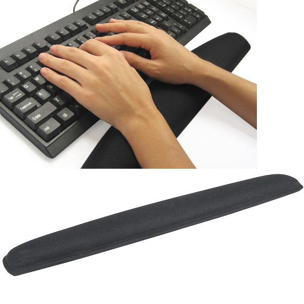 Black Gel Wrist Rest Support Comfort Pad for PC Keyboard Raised
