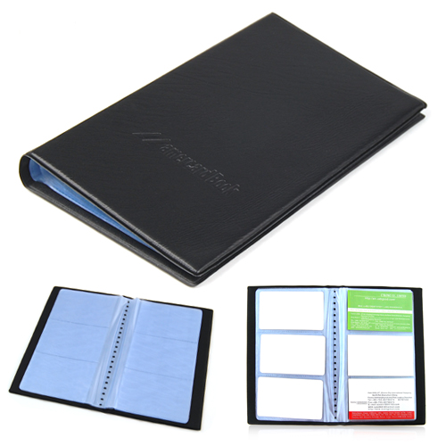 Leatherette 120 Business Name Card Holder Book Wallet Cover Case Pouch