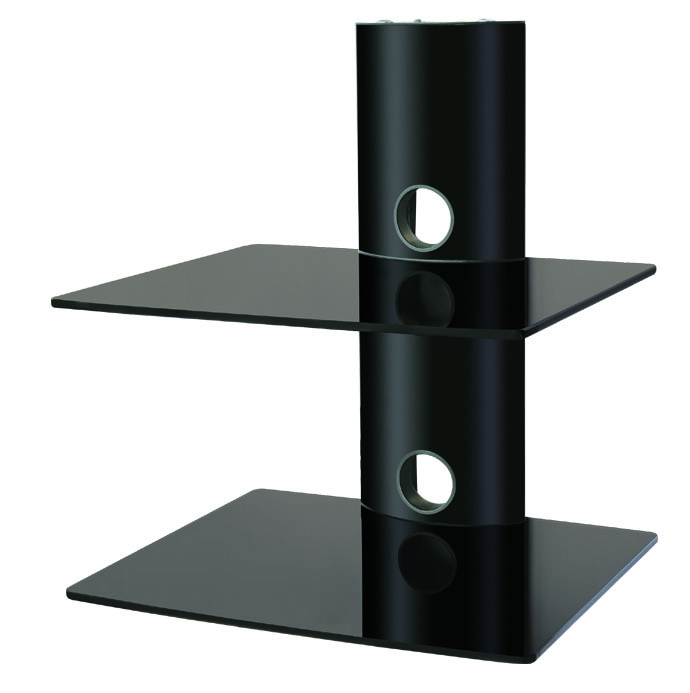 Black Glass Corner Wall Mounted Shelves 4