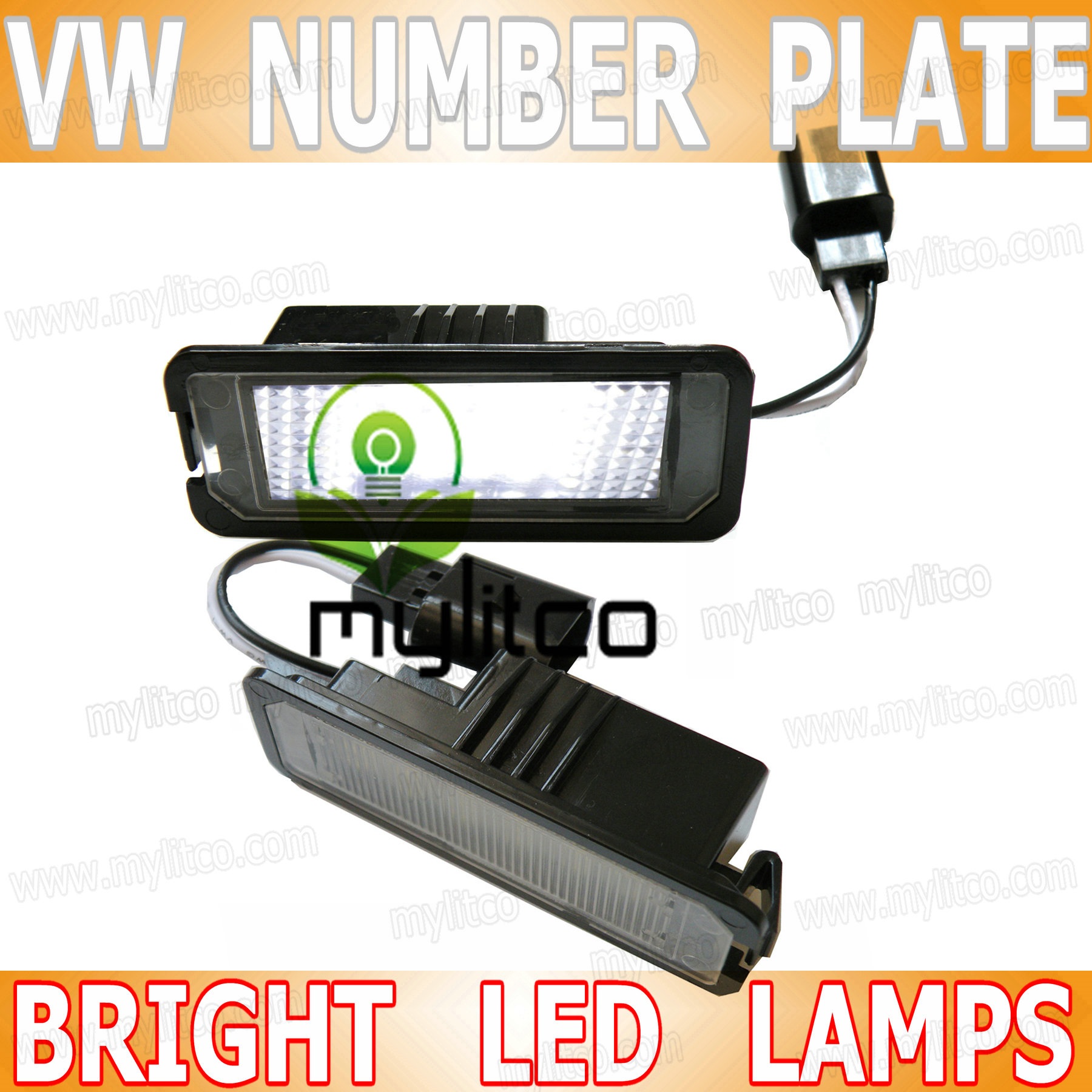 Rear License Number Plate Light LED Lamps Replace Assembly Holder with Bulbs